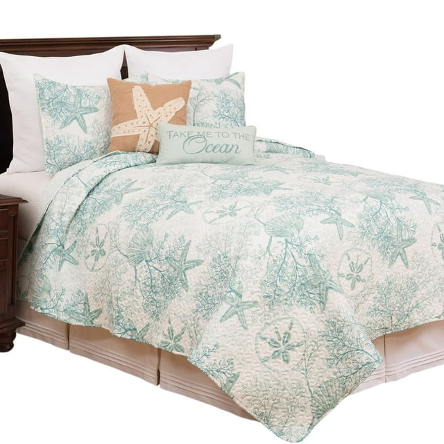 Juego de ropa de cama C&F Home Blue Starfish Sand Dollar Full/Queen