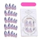thumbnail image 1 of Uñas postizas de presión, kit de 24 piezas con forma de almendra brillante y purpurina para mujeres y niñas., 1 of 5