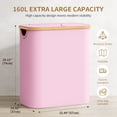 thumbnail image 5 of Pink Laundry Hamper With Lid, 160L Large Capacity With Removable Bags And Washable Bags, 5 Labels For Clothes Sorting, Laundry Basket For Bedroom, Laundry Room, Small Apartment Laundry Sorter, 5 of 6