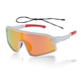 thumbnail image 1 of 1 juego de gafas de motocicleta PC Tri-Acetato de Celulosa UV400 gafas de sol para deportes al aire libre para motocross, bicicleta de tierra, ATV, lente roja, marco blanco y rojo, 1 of 6