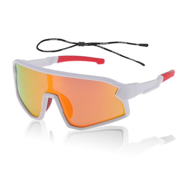 1 juego de gafas de motocicleta PC Tri-Acetato de Celulosa UV400 gafas de sol para deportes al aire libre para motocross, bicicleta de tierra, ATV, lente roja, marco blanco y rojo