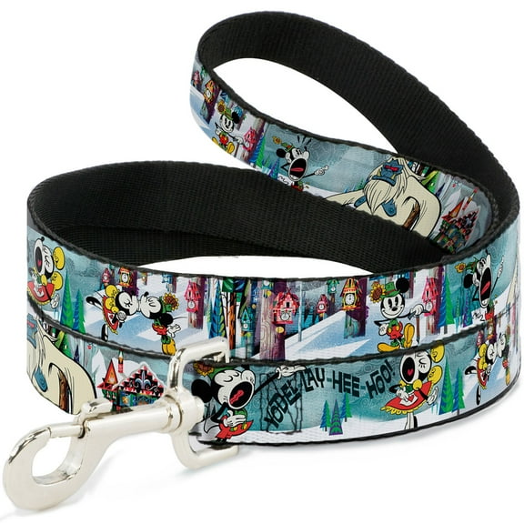 Disney Pet Leash, Dog Leash, Mickey Minnie Yodelberg Scenes, 4 Feet Long 0.5 Inch Wide