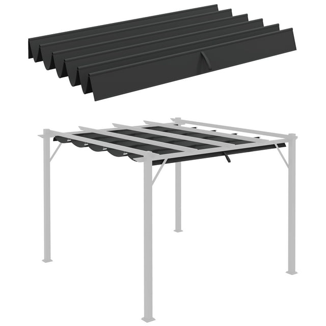 Outsunny Replacement Pergola Canopy Cover for 9.8' x 9.8' Pergola, Grey