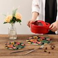 thumbnail image 6 of SKYSONIC Autumn Pumpkin Sunflower Pot Holders Trivets, 2 Pcs Heat Resistant Trivets,Fall Floral Cotton Thread Weave Mats for Hot Pads Pans Pot Bowl Teapot for Kitchen Decor, 6 of 7
