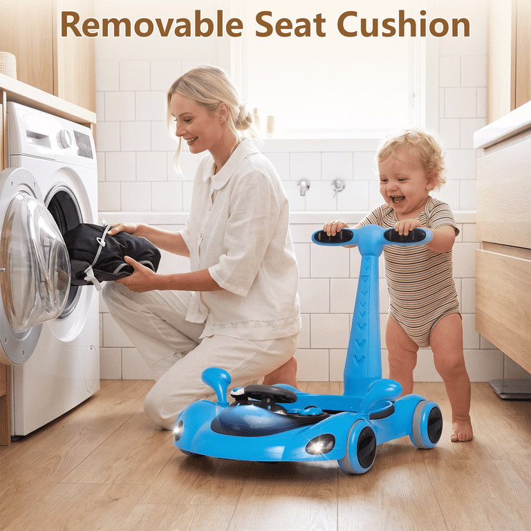 INFANS 6-in-1 Multi-Function Baby Walker, Blue photo 6