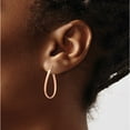 thumbnail image 4 of 10k Rose Gold Polished Hinged Hoop Earrings (26x12), 4 of 6