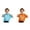 Light Blue & Orange, variant on SGMVNU 2 Pack Girl's T Shirts Fashion Summer Short Sleeve Heart Print Graphic Tees Casual Loose Fit Basic Top, Size 5-6 Years, Green & Orange