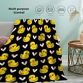 thumbnail image 6 of Cute Cartoon Yellow Duck Heart Blanket Gifts for Boys Girls, Cartoon Duck Throw Blanket for Cute Animal Lovers Soft Lightweight Flannel Fleece Pink Heart Bedding for Adults Bed Couch Chair 80x60In, 6 of 6