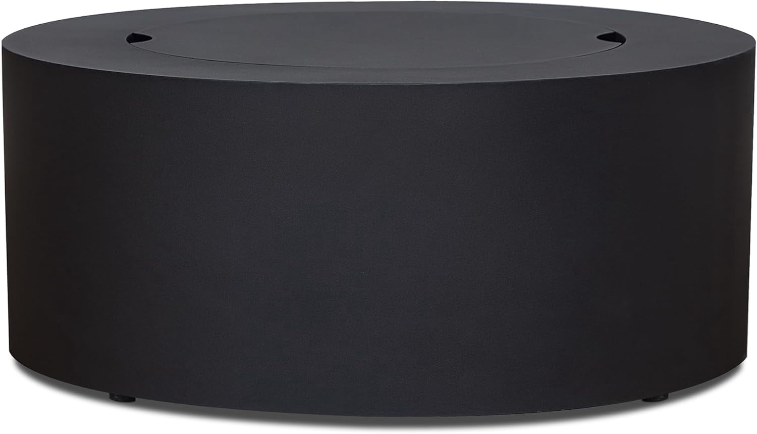 Real Flame Aegean 36" Round Steel Propane or Natural Gas Fire Pit Table in Black