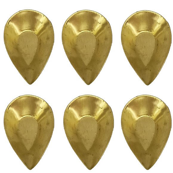 Golden Brass Small Formal Diyas For Pooja Set Of 6 - Modern Designed Diyas Lightweight & Beautiful