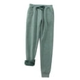 thumbnail image 1 of Leggings de invierno de talla grande para mujer, de felpa lisa: pantalones cálidos y casuales con cintura elástica, para llevar en exteriores e interiores, 1 of 8