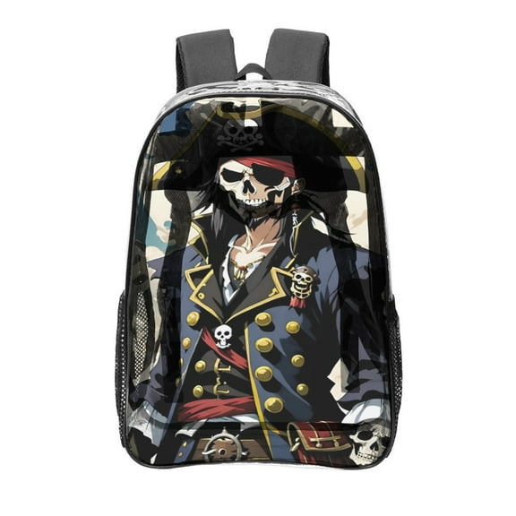 Pirates Of The Caribbean Pattern Transparent Backpack Lightweight And fashionable Showcasing Personality And Leading The Trend