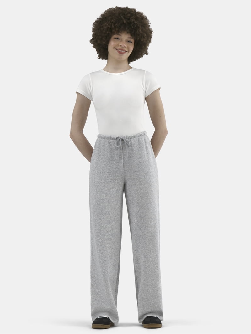 No Boundaries Soft Fleece Wide Leg Sweatpants, Women's - Walmart.com