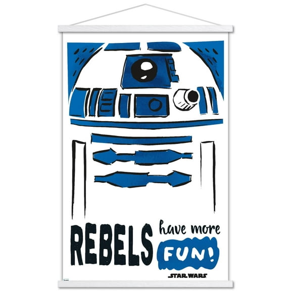 Star Wars: Saga - R2-D2 Fun Wall Poster with Wooden Magnetic Frame, 22.375" x 34"