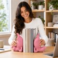 thumbnail image 4 of Yoga Hippo Bookends, Heavy Resin Animal Book Holders, Creative Yoga Hippo Statue, Three Colors (Pink), 2 Pcs, 4 of 5