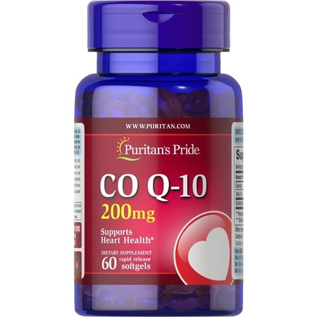 Puritan's Pride Q-Sorb CoQ10 200mg, Supports Heart Health, 60 Rapid Release Softgels