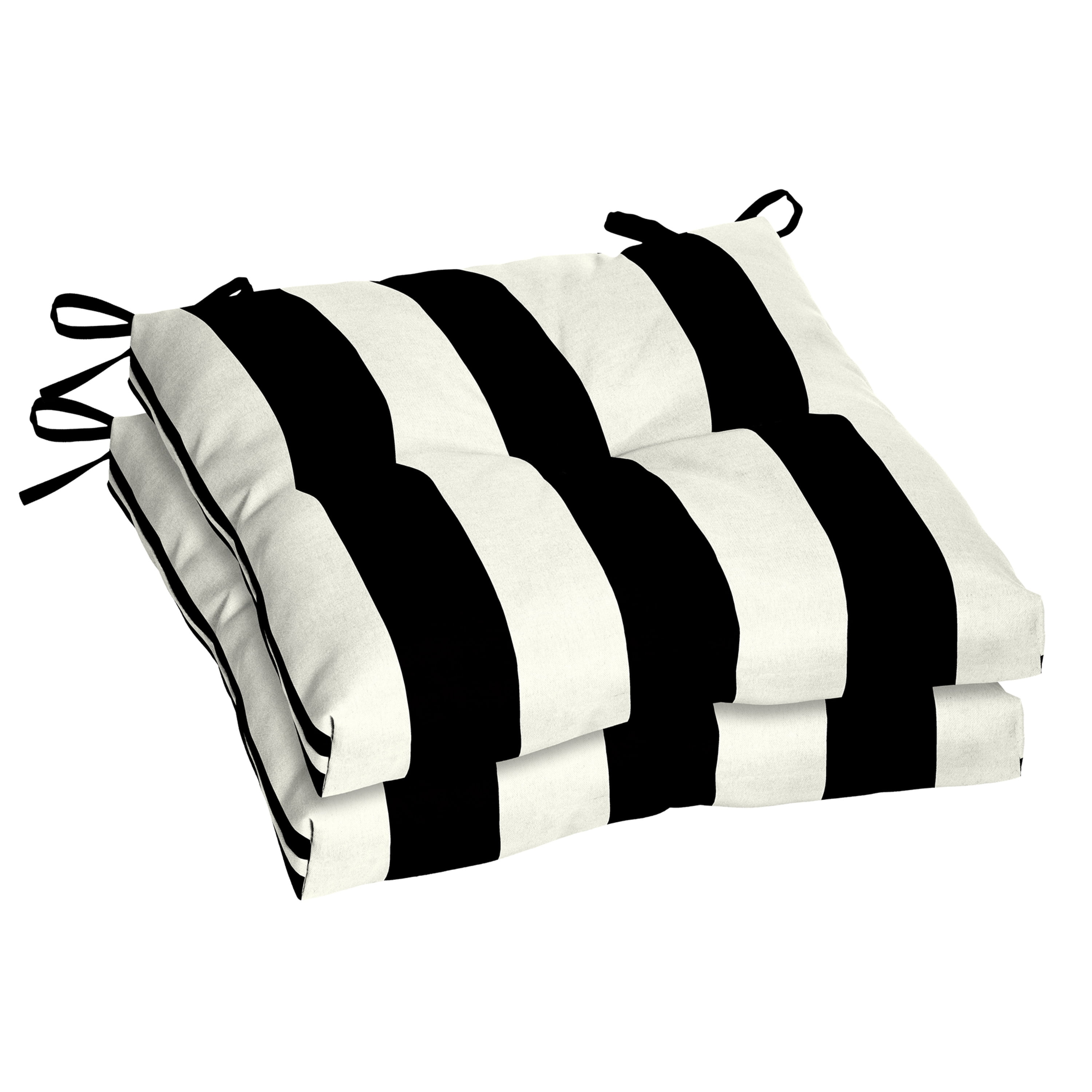 Choose Size Outdoor Black White Stripe Patio Universal Foam Chair Cushion 