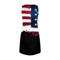 thumbnail image 5 of Women's Summer V-Neck Dress, Independence Day Themed Sleeveless Sundress with Elastic Waist, Perfect for Barbecues and Family Gatherings,Black L, 5 of 5