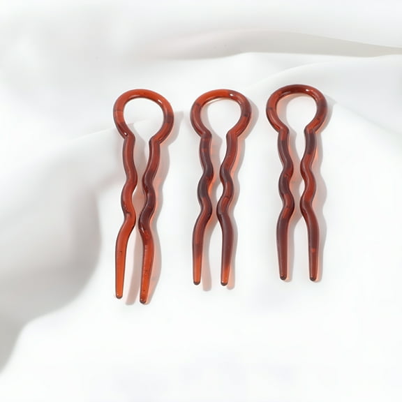TUWAFE Small Hair Barrette Barrettes for Fine Hair Small 3PCS U Shaped Hair Pins Pin Wavy Crink U Shaped Chignon Hair Pin Updo Bun Pins Stick French Mini Snap Hair Clips for Baby Girls