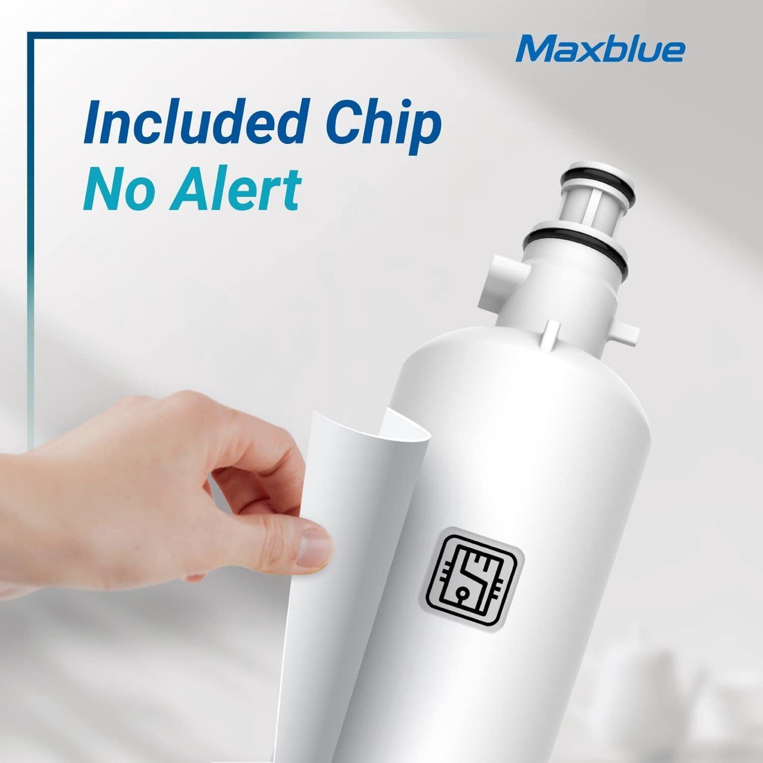 Maxblue Replacement for GE® RPWFE®, RPWF (with CHIP) Refrigerator Water Filter, Compatible with WSG-4, WF277, GFE28GMKES, PFE28KBLTS, GFD28GSLSS, PWE23KSKSS, GYE22HMKES, DFE28JSKSS