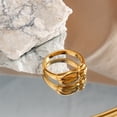 thumbnail image 3 of Stainless Steel Ring for Women Waterproof Anti-Rust Anti-Allergic 18K Gold Plated Body Ring Fashion Jewelry Gift for Her US Size 6 7 8, 3 of 5