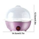 thumbnail image 3 of Minicocedor de Huevos para Huevos Duros y Blandos - Capacidad para 7 Huevos, Apagado Automático, Acero Inoxidable y Plástico, Fácil de Limpiar, Vaporera Eléctrica Compacta para El Desayuno, Blanco/Am, 3 of 6