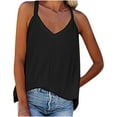 thumbnail image 2 of USSUMA Camisole Tops for Women Womens Summer Tops Womens Knit Racerback Tank Tops V Neck Sleeveless Shirts Summer Casual Vest Up to 50% Off Womens Tops, 2 of 6