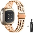 thumbnail image 2 of REQO Metal Bands Compatible with Fitbit Versa 4/Versa 3/Sense 2/Sense, Women Replacement Wristband, 2 of 8