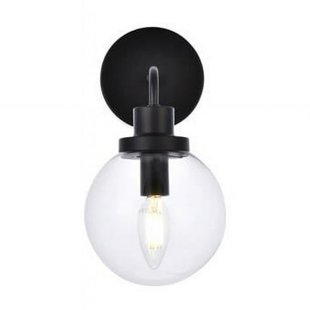 

Hanson 1 Light Bath Sconce in Black with Clear Shade