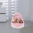 thumbnail image 5 of oshhnii Cat Bed Semi Enclosed Pet Cat Nest Kitty Warm Cozy Non Slip Bottom Puppy Potable Pink L, 5 of 9
