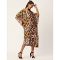 thumbnail image 2 of Moomaya Women's Printed Viscose Kaftan Dress, Round Neck, Asymmetric Hem Midi Dress, 2 of 8