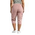 thumbnail image 4 of Yievot Plus Size Cargo Capri Pants for Women Loose Fit Multi Pockets Summer Casual Hiking Travel Cropped Pants, 4 of 7