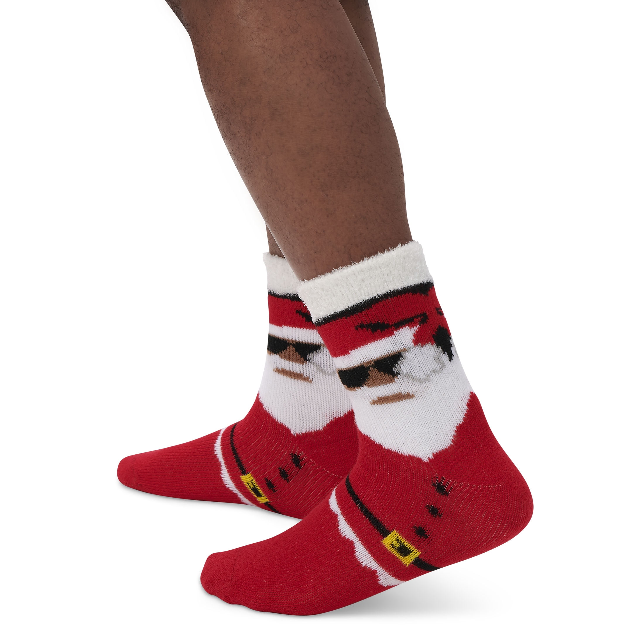 Airplus Dual Layer Holiday Men's Large Crew Socks, 3 Pack Assorted Santa,  Lights, Ho Ho Ho, Fits Size 8-12.5