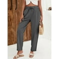 thumbnail image 6 of Women'S Linen Pants with Drawstring Petite Summer Beachwear Elastic Waist Pants, 6 of 9