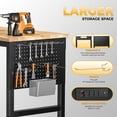 thumbnail image 6 of CAMMOO 48" Adjustable Heavy Duty Workbench, 2000 lbs Load Work Table with Pegboard, Power Outlets, Work Bench for Garage, Office, Home, 6 of 10