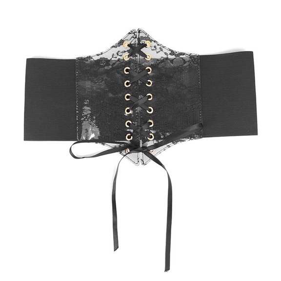 lixuesong Lace Up Cinches Belt Corset Womens Black Underbust Bustier Waist Belt Lace Belt Waist Belt