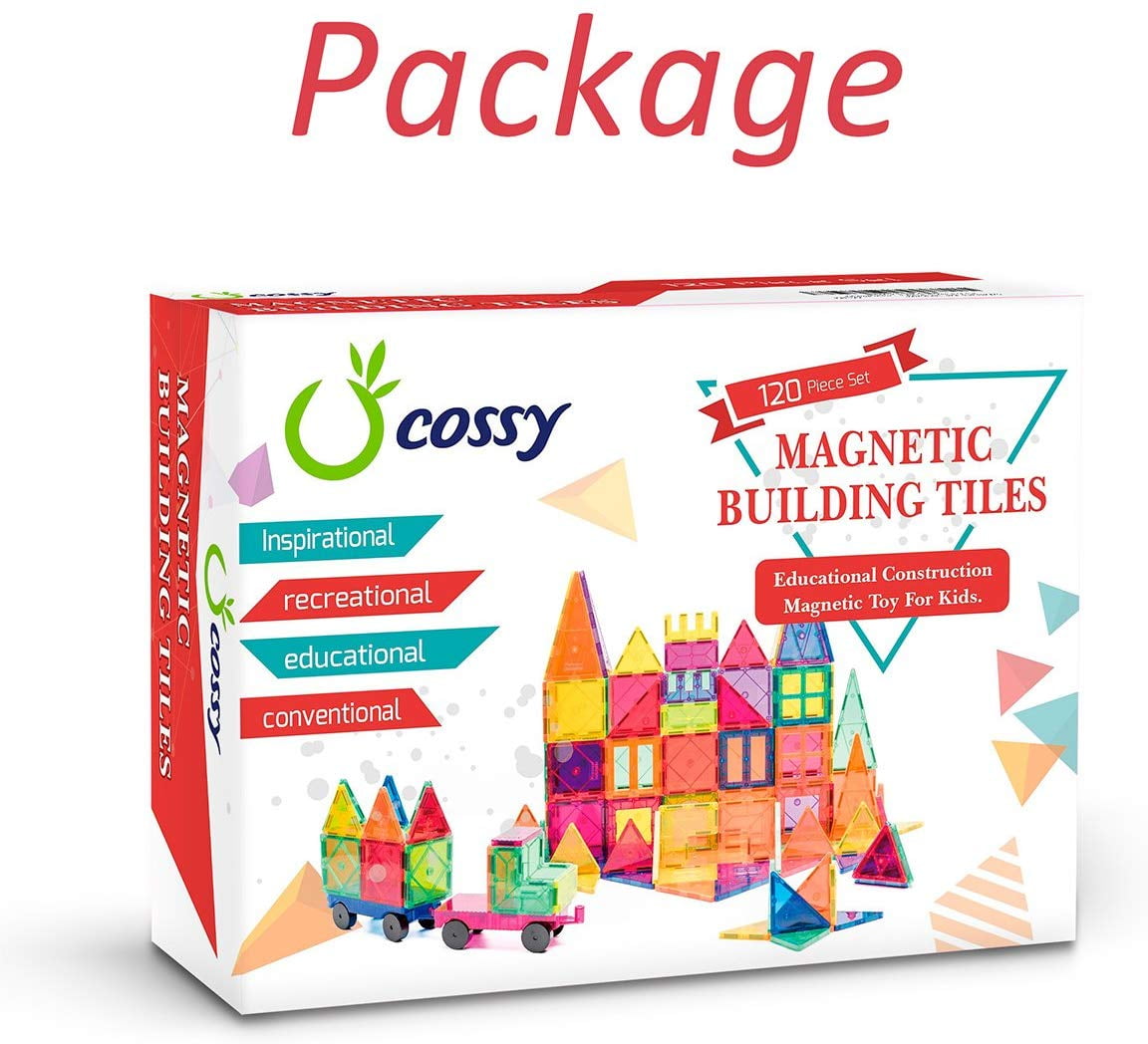 120 piece magnetic tiles magnetic building blocks toys for kids