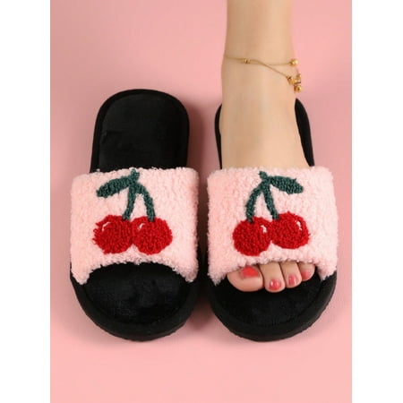 

Cute Cartoon Plush Slippers For Women Open Toe Soft And Warm For Indoor Use All Seasons
