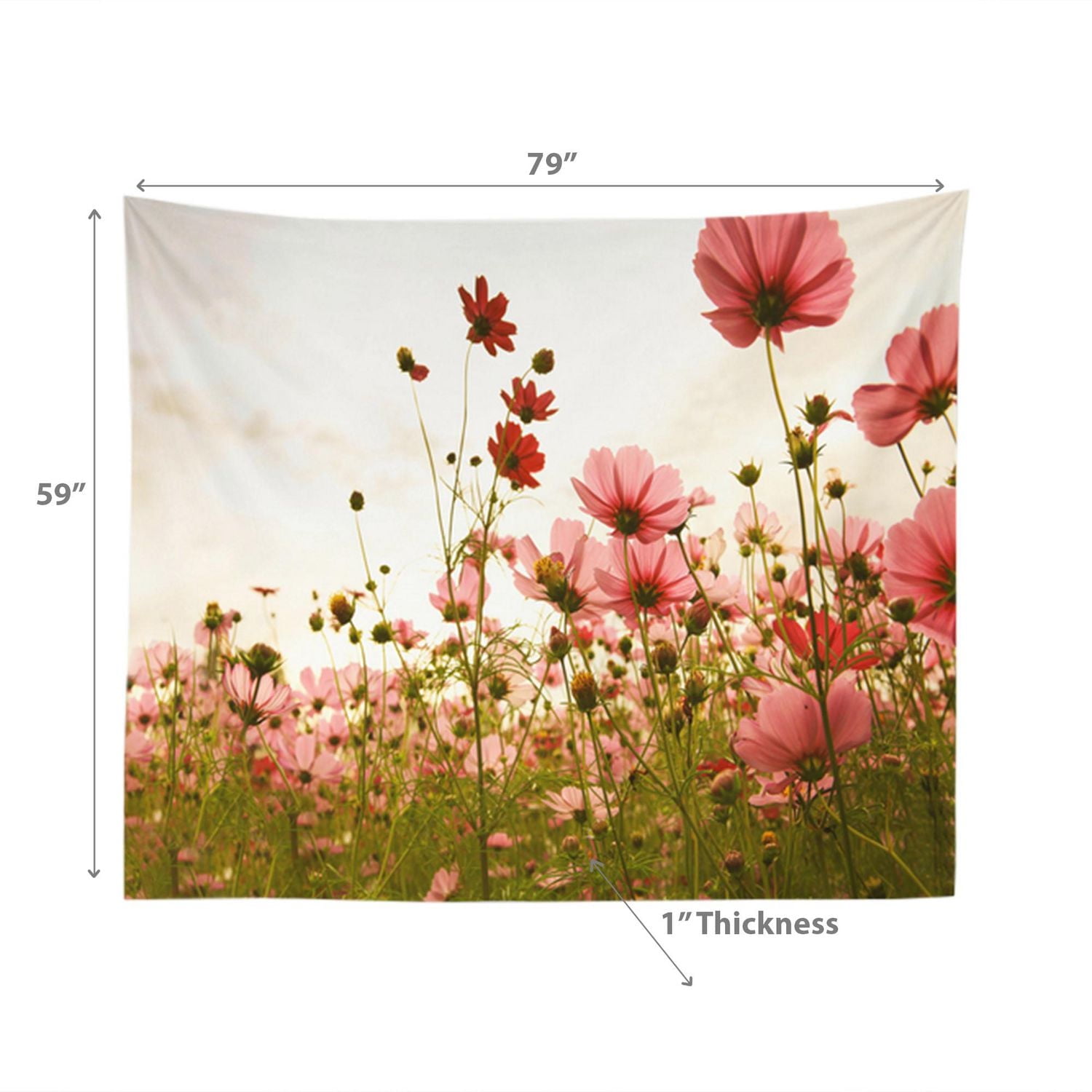 IH Casa Decor Polyester Backdrop 59" X 79" Pink Floral