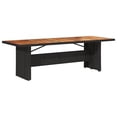 thumbnail image 6 of vidaXL Patio Table with Acacia Wood Top Black 94.5"x35.4"x29.5" Poly Rattan, 6 of 10