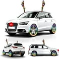 thumbnail image 4 of Christmas Reindeer Antlers Car Kit with Color LED Light Red Nose Tail Bells for Any Cars Christmas Decor, 4 of 5