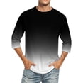 thumbnail image 7 of Afuyipoi Men's Gradient 3/4 Sleeve T-Shirt,Casual Moisture-Wicking Round Neck Athletic Shirts Black 2XL, 7 of 7