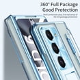 thumbnail image 6 of Dteck Compatible for Samsung Galaxy Z Fold 6 Case with Flat Hinge Protection, Built-in Front Screen Protector Full Body Case for Samsung Z Fold 6 Case, Metal Camera Protector & Kickstand,Blue, 6 of 7