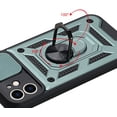 thumbnail image 6 of Sturdy Case for Apple iPhone 12 Mini (Not 12) with Slide Camera Window, Heavy Duty Military Grade Protection Phone Cover Built-in 360°Rotate Ring Stand for Apple iPhone 12 Mini SJ Green, 6 of 14
