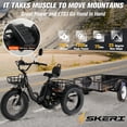 thumbnail image 3 of Skeri Electric Tricycle for Adults, 750W(Peak 1350W) Motor, 48V13Ah Battery, 20"x4" Folding Fat Tire 3-Wheel Electric Trike, 20MPH, Hydraulic Brakes, Rear Basket & Differential, UL2849, 3 of 13