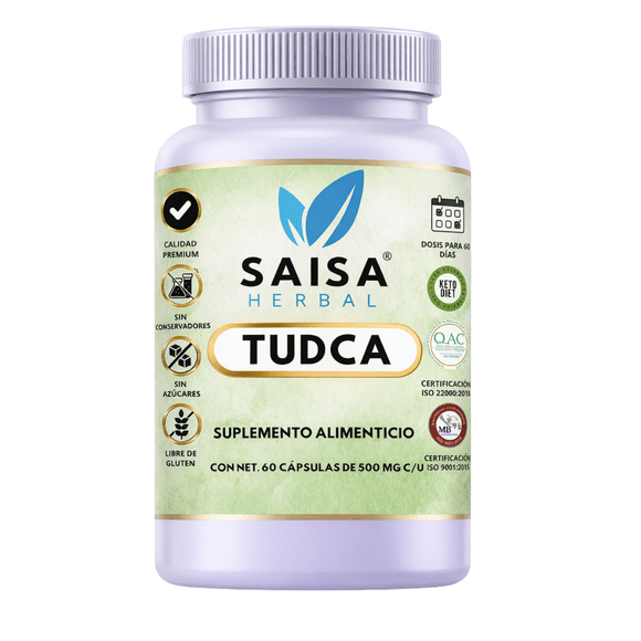 TUDCA 500 mg 60 Cápsulas | Suplemento Alimenticio | Uso Diario | Saisa Herbal