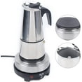 thumbnail image 4 of Stovetop Coffee Maker, 6 Cup Stainless Steel Moka Pot Espresso Maker Coffee Pot with Electric Stove, 500W Stovetop Espresso Machine Italian Espresso Maker for Home Bar Office, 4 of 9