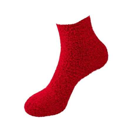 

DENGDENG Women Crew Socks Winter Thick Ankel High Socks for Women Fuzzy Warm Sock
