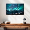 thumbnail image 2 of Elephant Stock Aurora Display Wall Art - Horizontal Multi Panel Canvas - Living Room Wall Decor - Nature Multi Panel - Teal And Black Decor - 23" x 14", 2 of 4