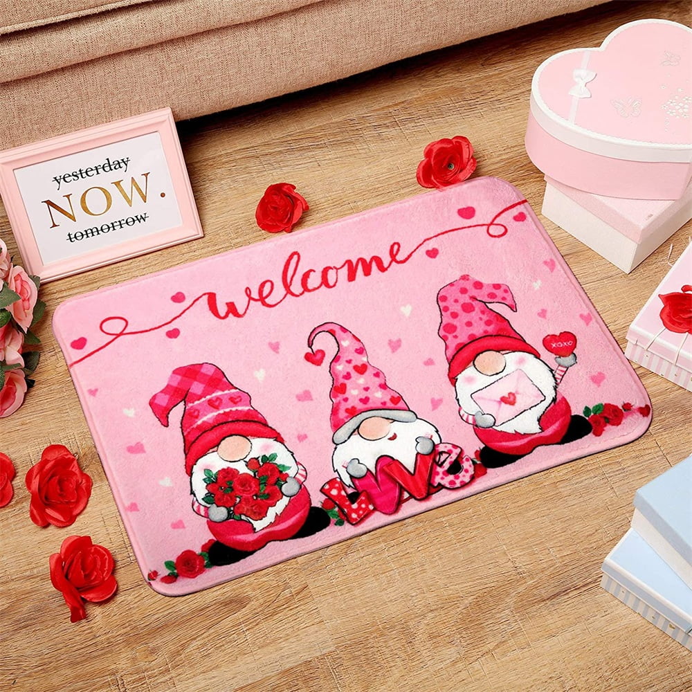 Valentine's Day Rug Doormat, Happy Valentine's Day Love Carpet, Cute